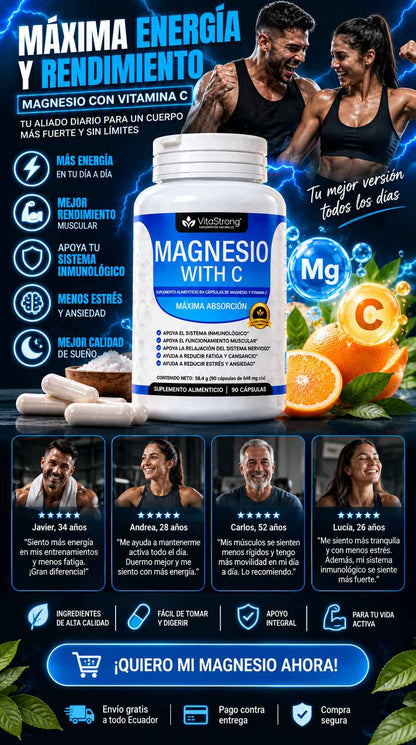 Magnesio With C 90cap Funsion Muscular