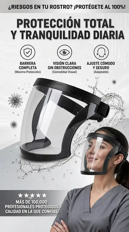 Mascara protección facial transparente