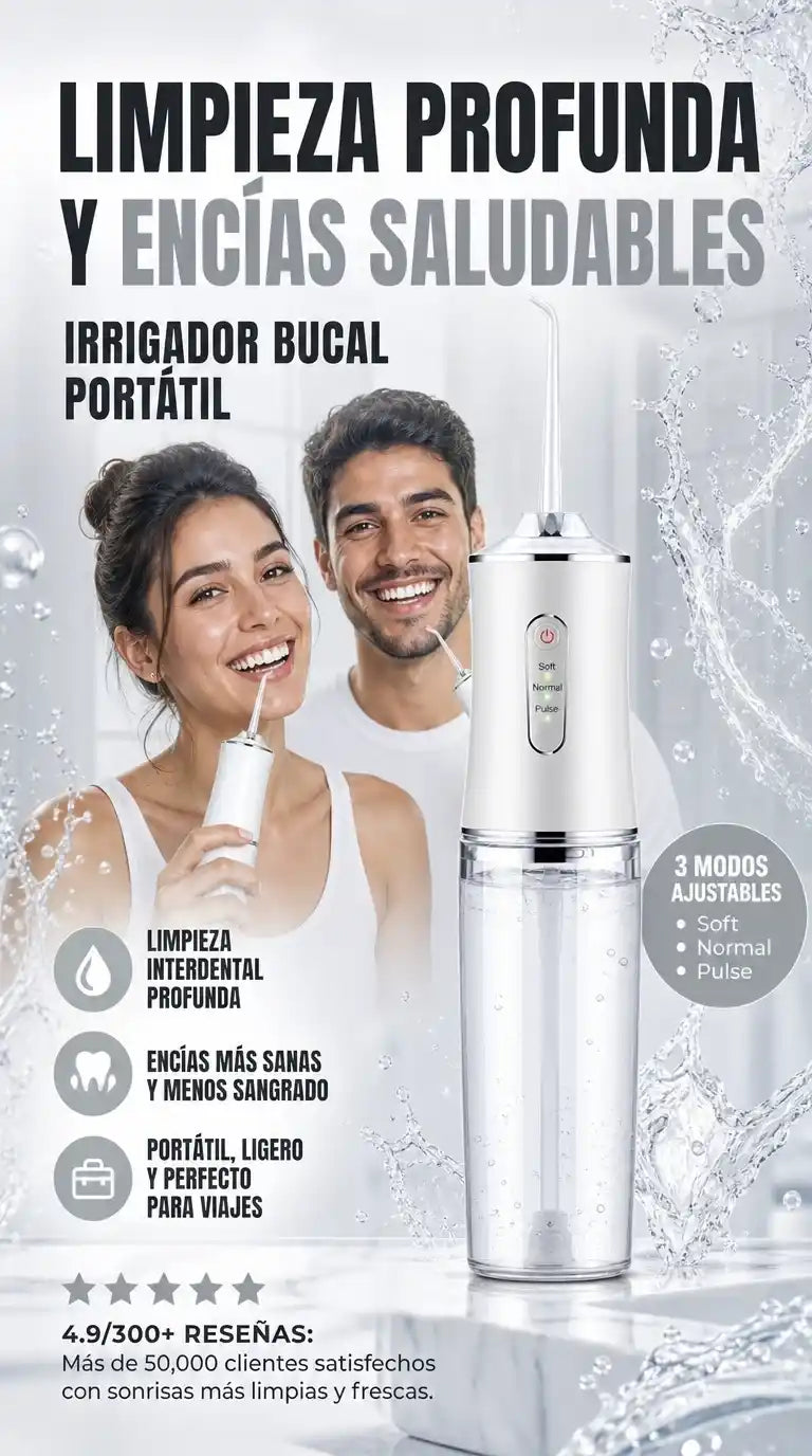 irrigador dental portátil recargable