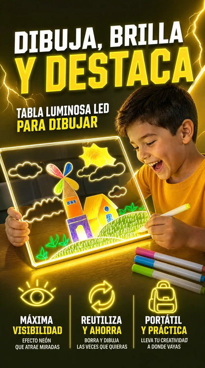 30 x 20 pizarra magica led acrilica