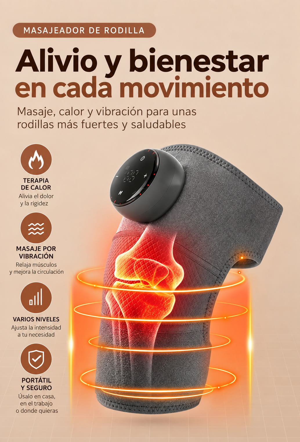 Rodillera Termica Con Masaje