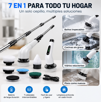 Cepillo Eléctrico de Limpieza 7 en 1 | Inalámbrico y Recargable