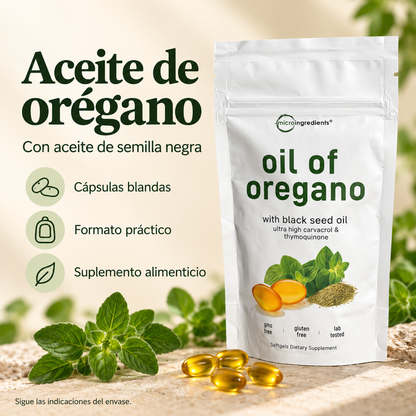 Aceite de Orégano + Semilla Negra | Cápsulas Blandas